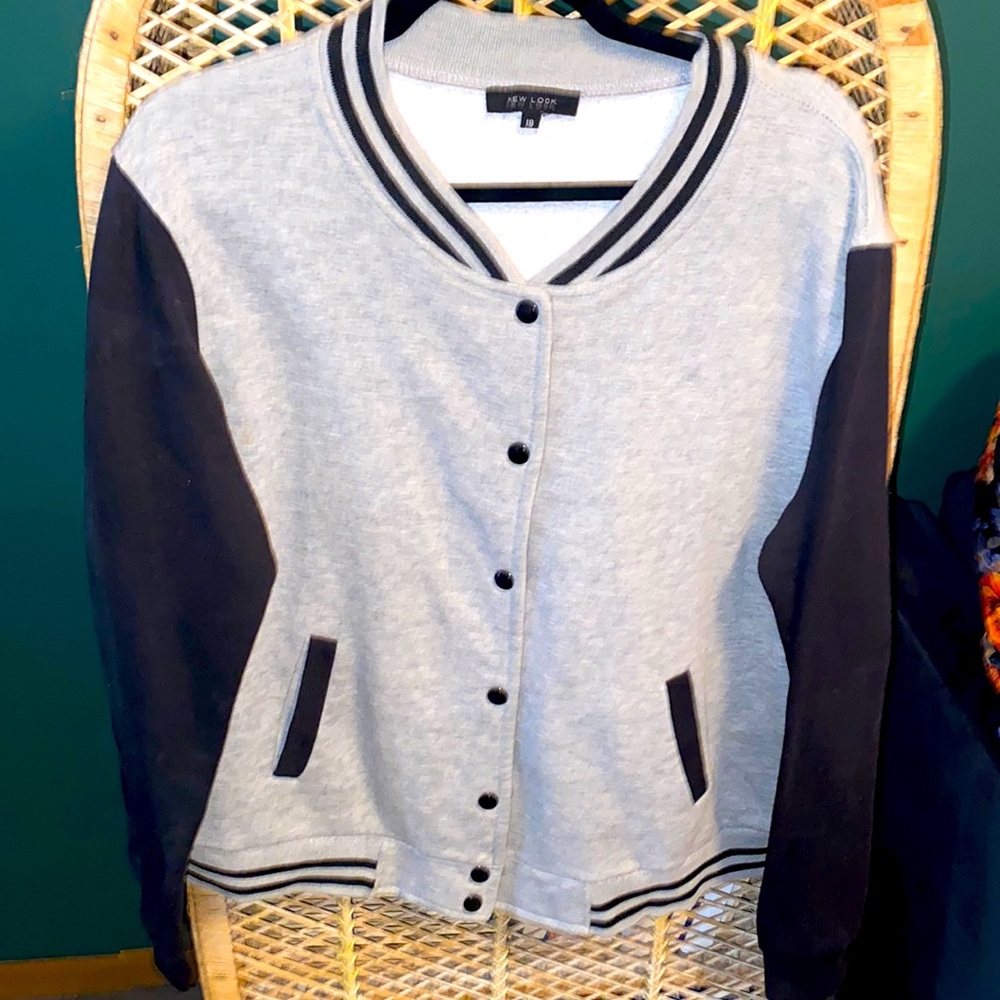Grey And black varsity jacket